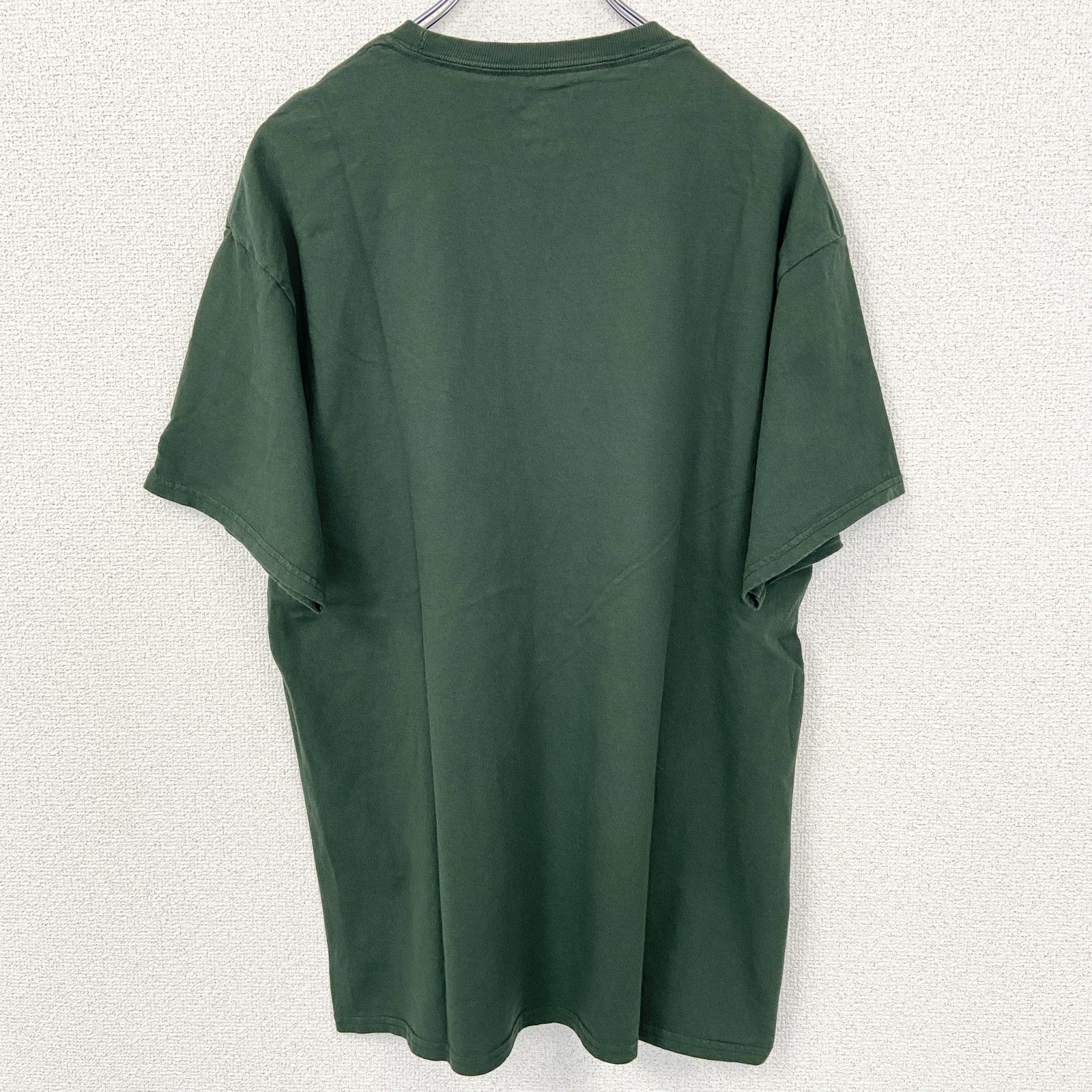 Champion　チャンピオン　半袖プリントTシャツ　3連プリント　英字プリント　現行　緑　グリーン　Lサイズ