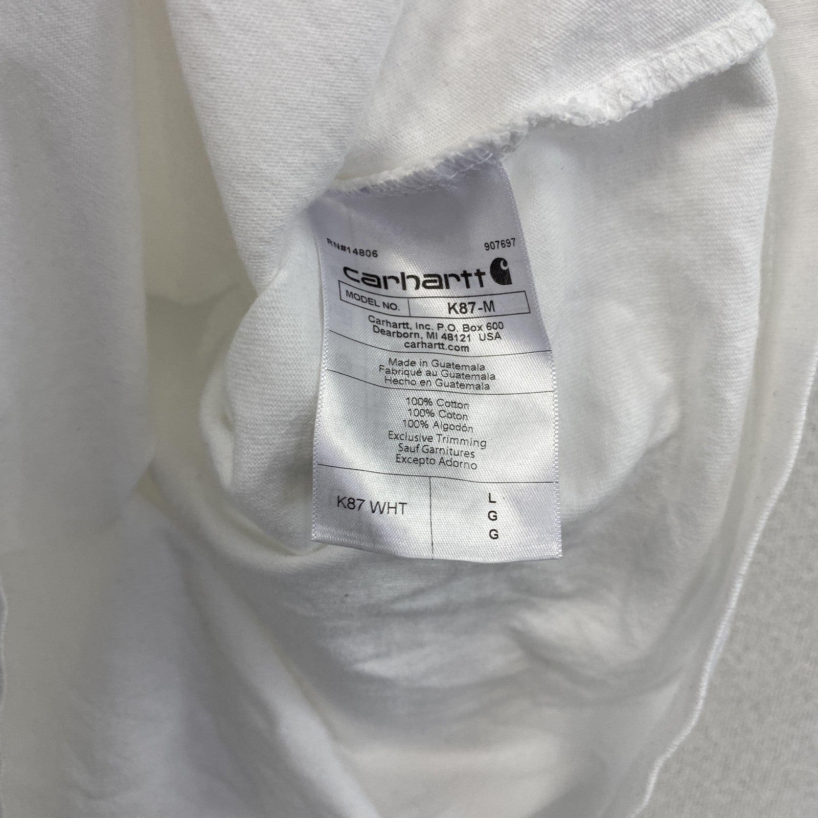 Carhartt　カーハート　半袖Tシャツ　白　ホワイト　Lサイズ　