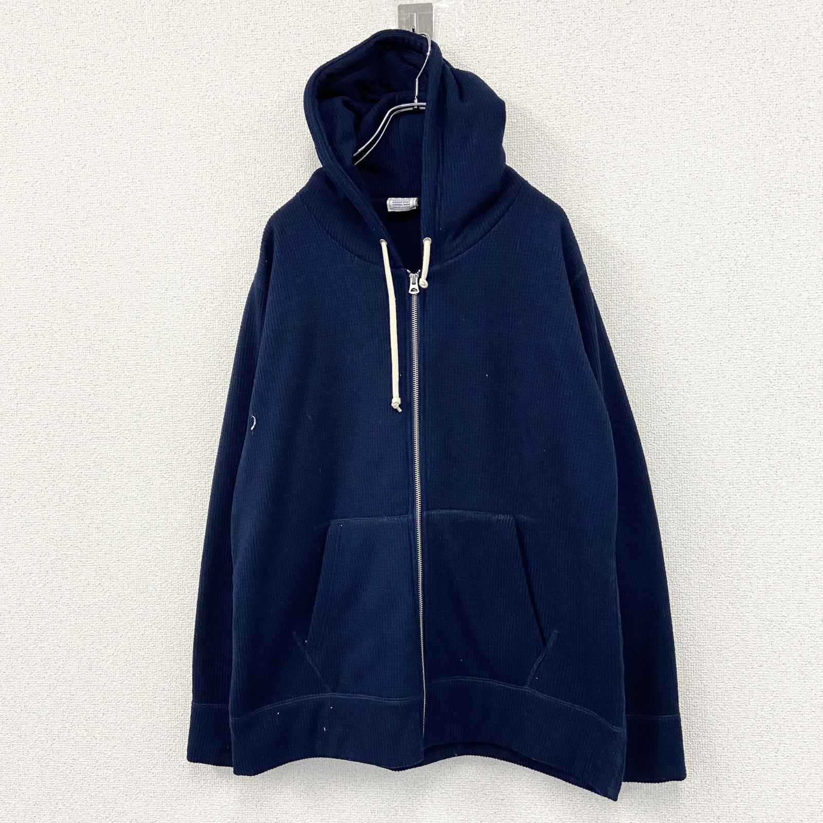JE MORGAN　ジェーイーモルガン　フルジップフリースパーカー/フーディー　無地　紺　ネイビー　XLサイズ