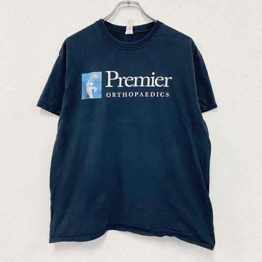 GILDAN　ギルダン　Premier　プレミアオーソペディクス　半袖プリントTシャツ　企業ロゴ　紺　ネイビー　Lサイズ