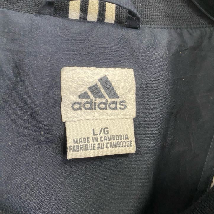 00s　adidas　アディダス　プルオーバーベスト　ヴィンテージ　ハーフジップ　紺　ネイビー　Lサイズ