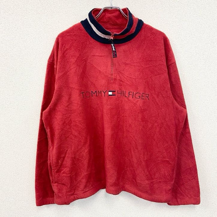 TOMMY HILFIGER　トミーヒルフィガー　ハーフジップフリースプルオーバー　赤　レッド　Lサイズ