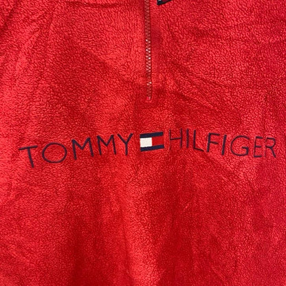 TOMMY HILFIGER　トミーヒルフィガー　ハーフジップフリースプルオーバー　赤　レッド　Lサイズ