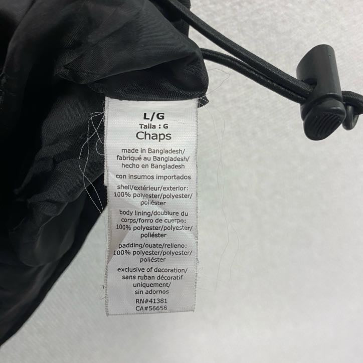 CHAPS　チャップス　ラルフローレン　フルジップ中綿ベスト　黒　ブラック　Lサイズ