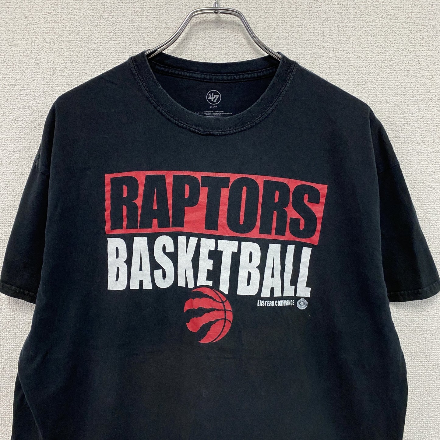 47　フォーティーセブン　NBA　トロントラプターズ　半袖プリントTシャツ　バスケットボール　黒　ブラック　XLサイズ
