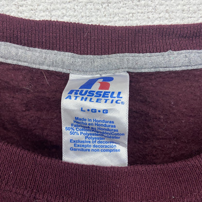 00s　RUSSELL ATHLETIC　ラッセル　スウェット/トレーナー　前V　ヴィンテージ　ボルドー　Lサイズ