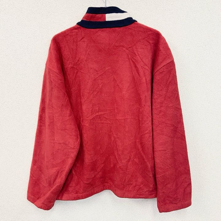 TOMMY HILFIGER　トミーヒルフィガー　ハーフジップフリースプルオーバー　赤　レッド　Lサイズ