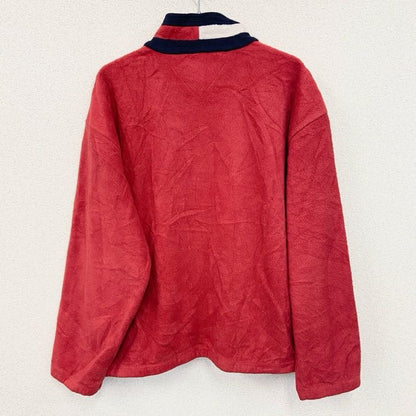 TOMMY HILFIGER　トミーヒルフィガー　ハーフジップフリースプルオーバー　赤　レッド　Lサイズ