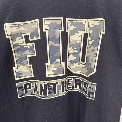 古着 used　Champion　チャンピオン　半袖プリントTシャツ　FIU　PANTHERS　黒　迷彩柄　Sサイズ