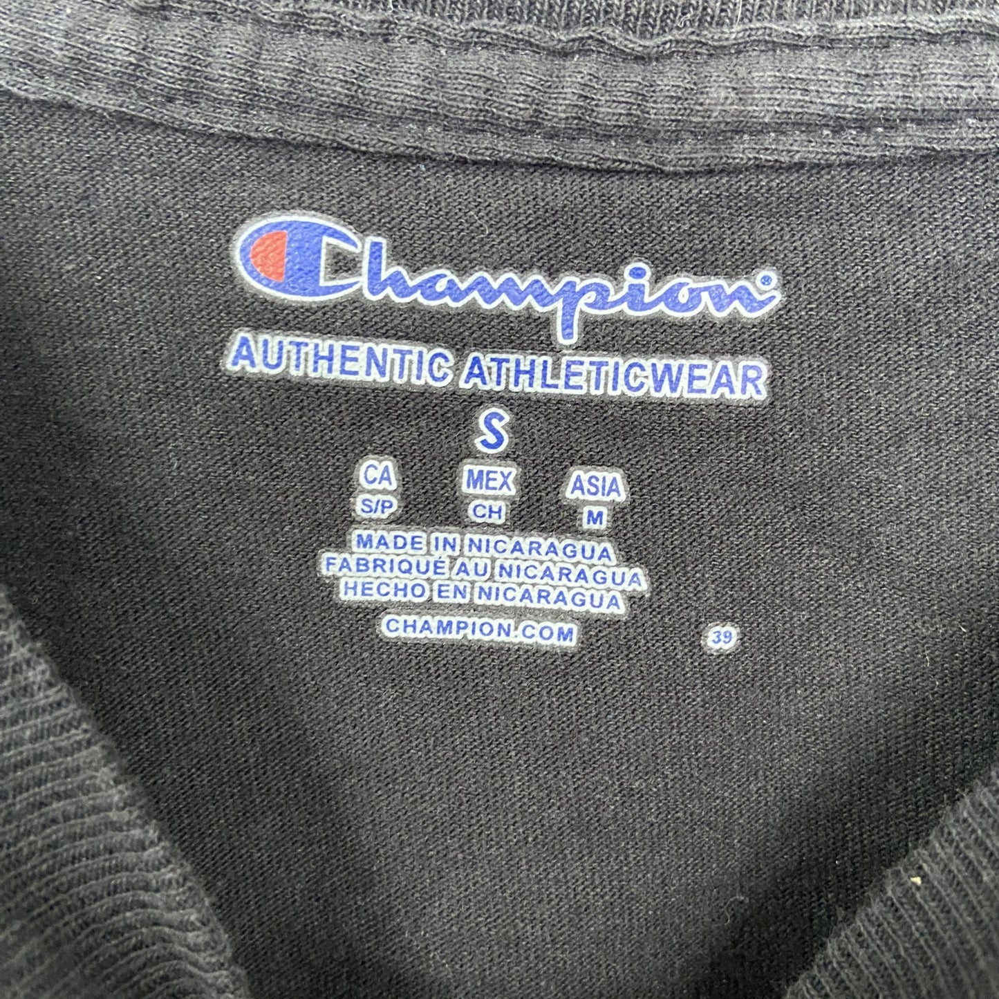 古着 used　Champion　チャンピオン　半袖プリントTシャツ　FIU　PANTHERS　黒　迷彩柄　Sサイズ
