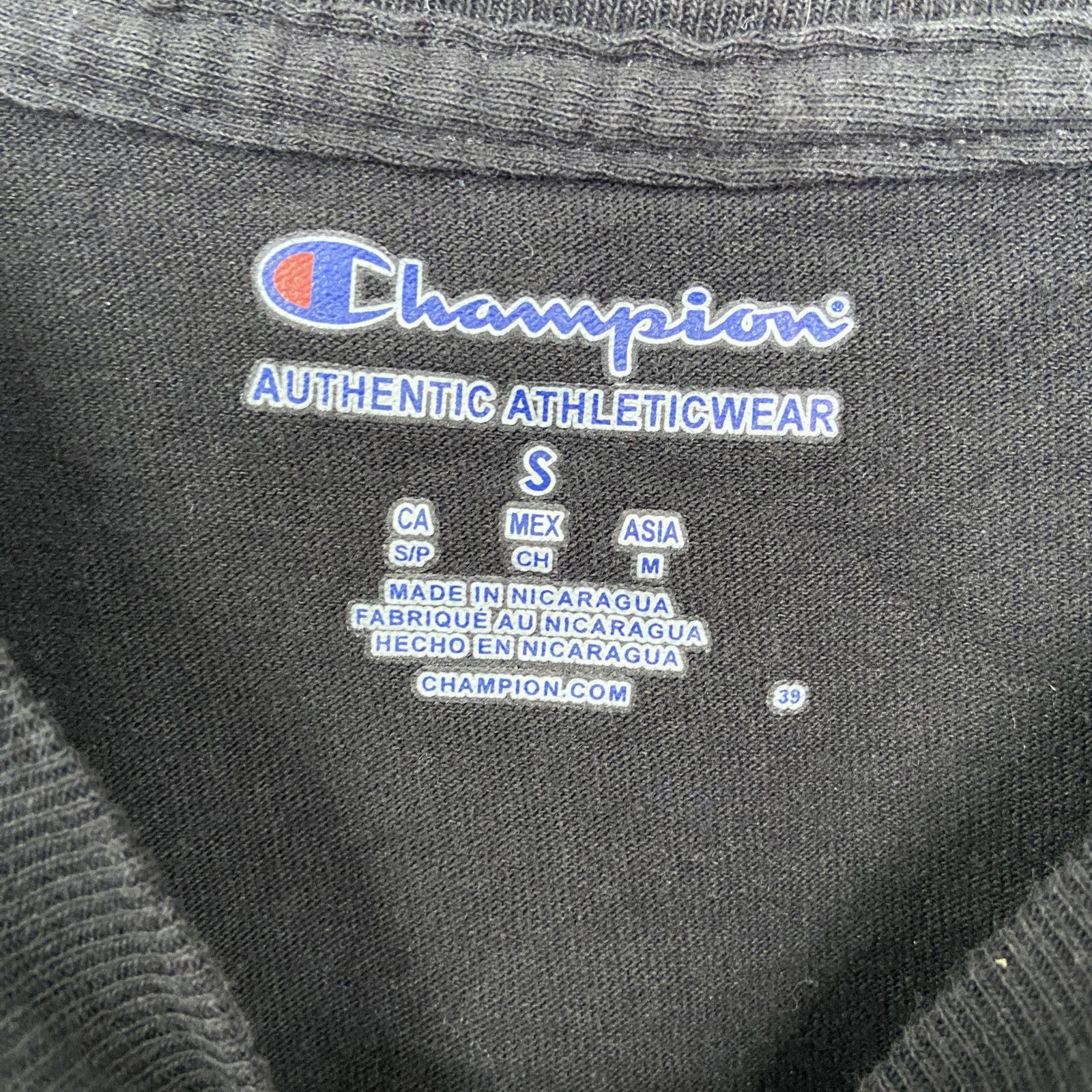 古着 used　Champion　チャンピオン　半袖プリントTシャツ　FIU　PANTHERS　黒　迷彩柄　Sサイズ