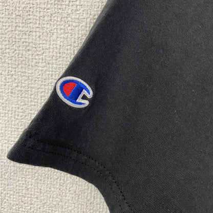 古着 used　Champion　チャンピオン　半袖プリントTシャツ　FIU　PANTHERS　黒　迷彩柄　Sサイズ