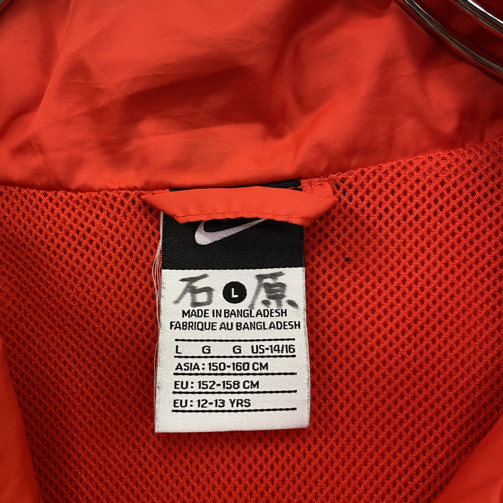 NIKE　ナイキ　フルジップジャケット　スウッシュ　赤　レッド　紺　ネイビー　Lサイズ