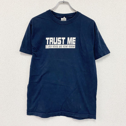 DIAMOND STAR　TRUST ME　半袖プリントTシャツ　紺　ネイビー　Mサイズ