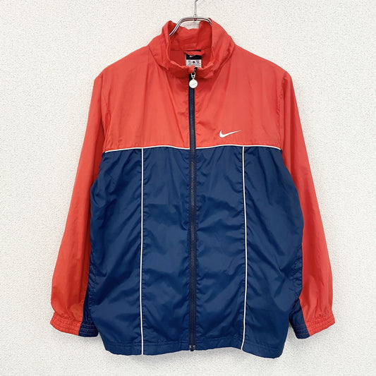 NIKE　ナイキ　フルジップジャケット　スウッシュ　赤　レッド　紺　ネイビー　Lサイズ