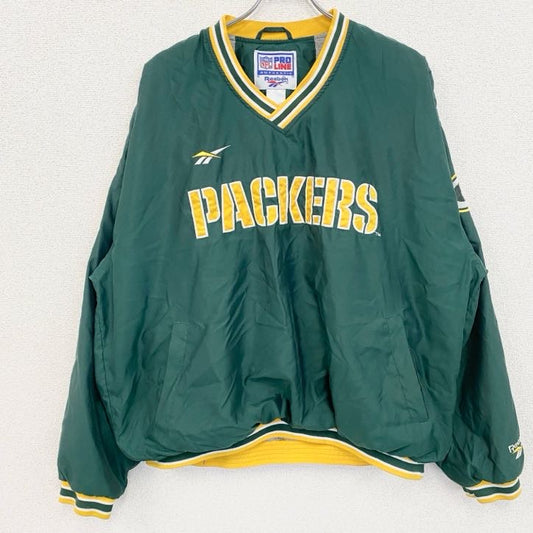 90s　Reebok　リーボック　NFL　プルオーバージャケット　ヴィンテージ　緑　グリーン　2XLサイズ
