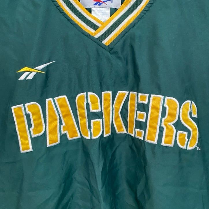90s　Reebok　リーボック　NFL　プルオーバージャケット　ヴィンテージ　緑　グリーン　2XLサイズ