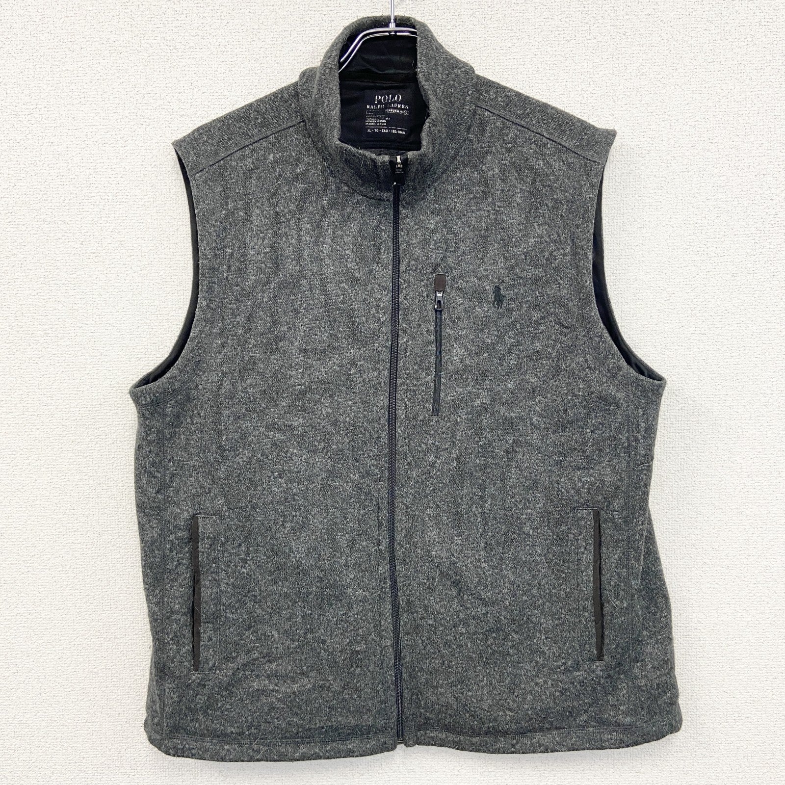 POLO RALPH LAUREN　ポロラルフローレン　フルジップベスト　灰色　グレー　XLサイズ