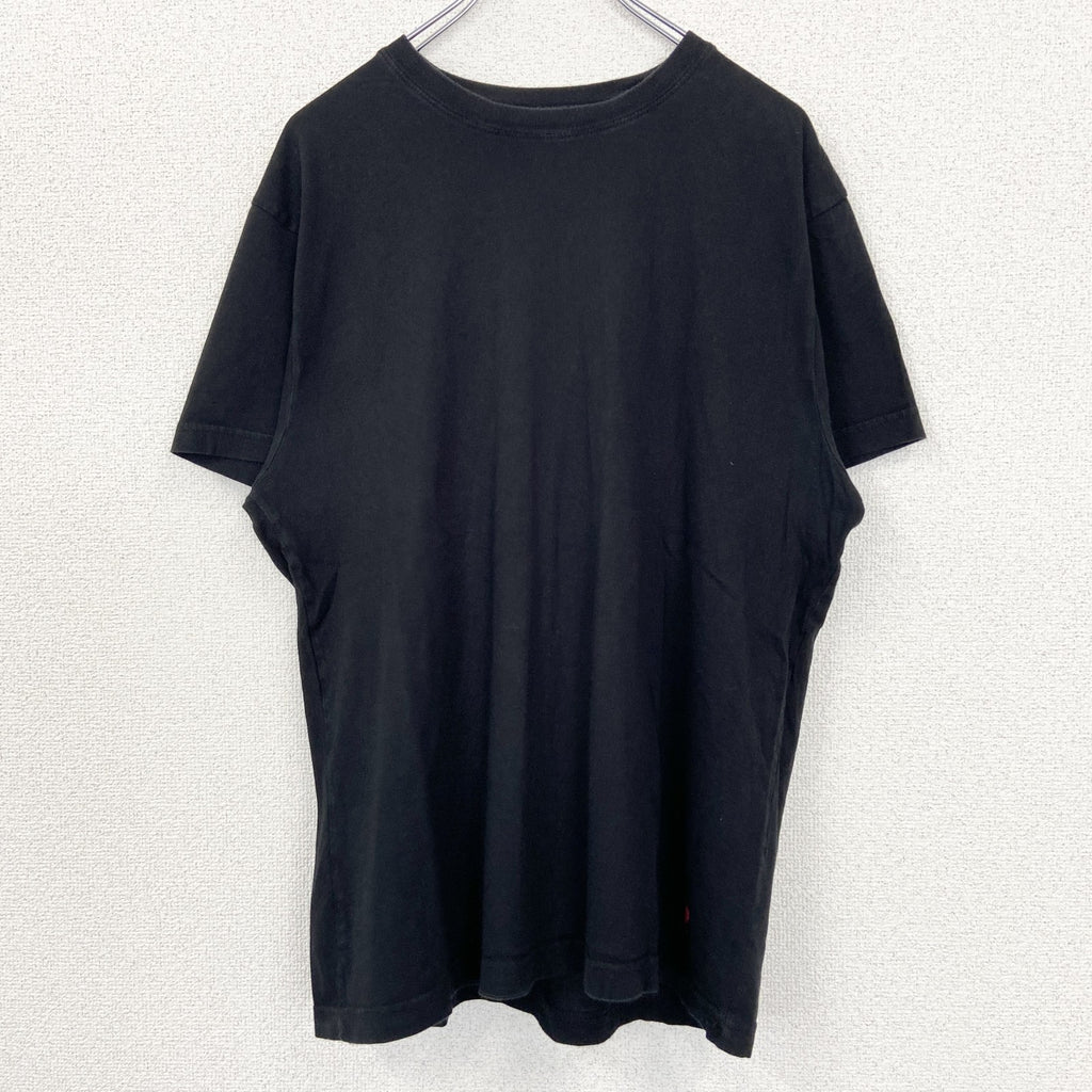 古着 used　U.S.POROASSN ユーエスポロアッスン　半袖クルーネックTシャツ　無地　ワンポイントロゴ　黒　Lサイズ