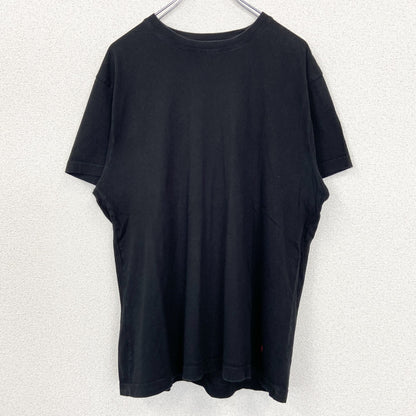 古着 used　U.S.POROASSN ユーエスポロアッスン　半袖クルーネックTシャツ　無地　ワンポイントロゴ　黒　Lサイズ