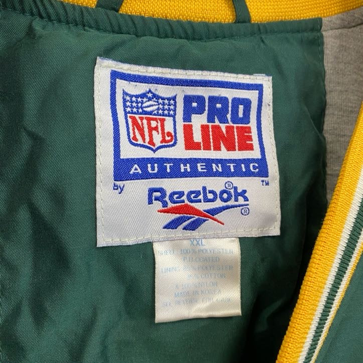 90s　Reebok　リーボック　NFL　プルオーバージャケット　ヴィンテージ　緑　グリーン　2XLサイズ