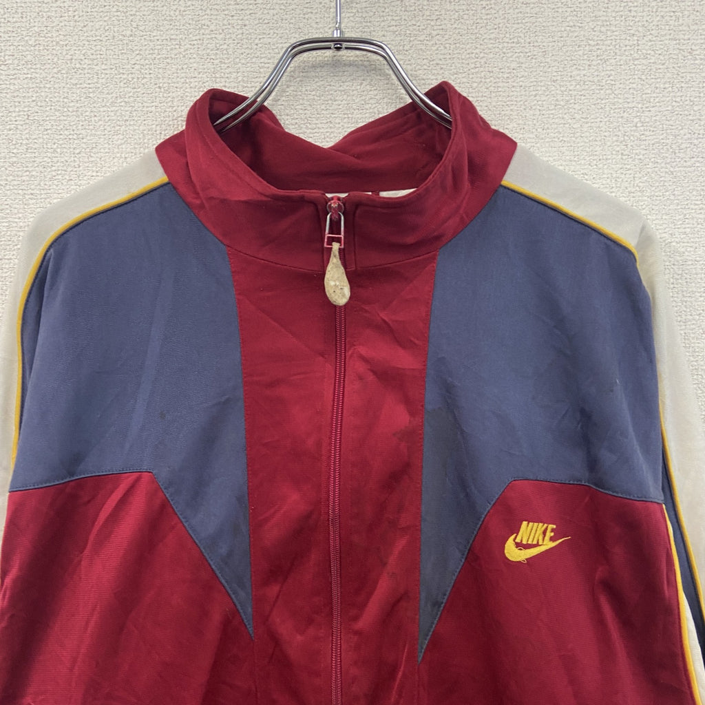 ～90s　NIKE　ナイキ　トラックジャケット/ジャージ　スウッシュ　デカロゴ　銀タグ　マルチカラー　Lサイズ