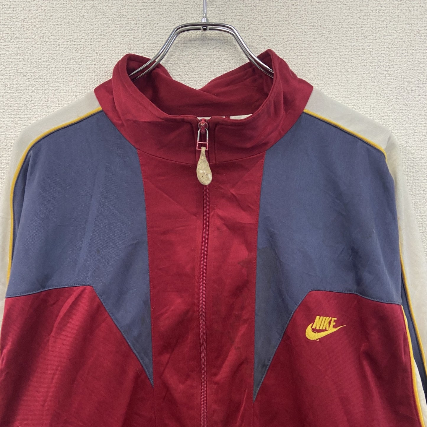 ～90s　NIKE　ナイキ　トラックジャケット/ジャージ　スウッシュ　デカロゴ　銀タグ　マルチカラー　Lサイズ