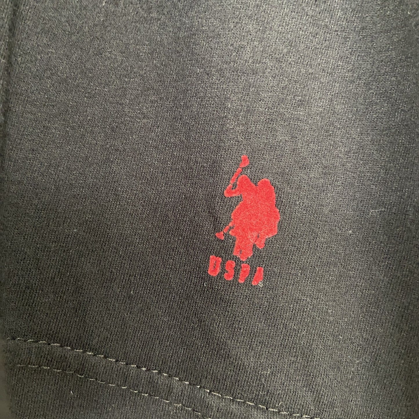 古着 used　U.S.POROASSN ユーエスポロアッスン　半袖クルーネックTシャツ　無地　ワンポイントロゴ　黒　Lサイズ