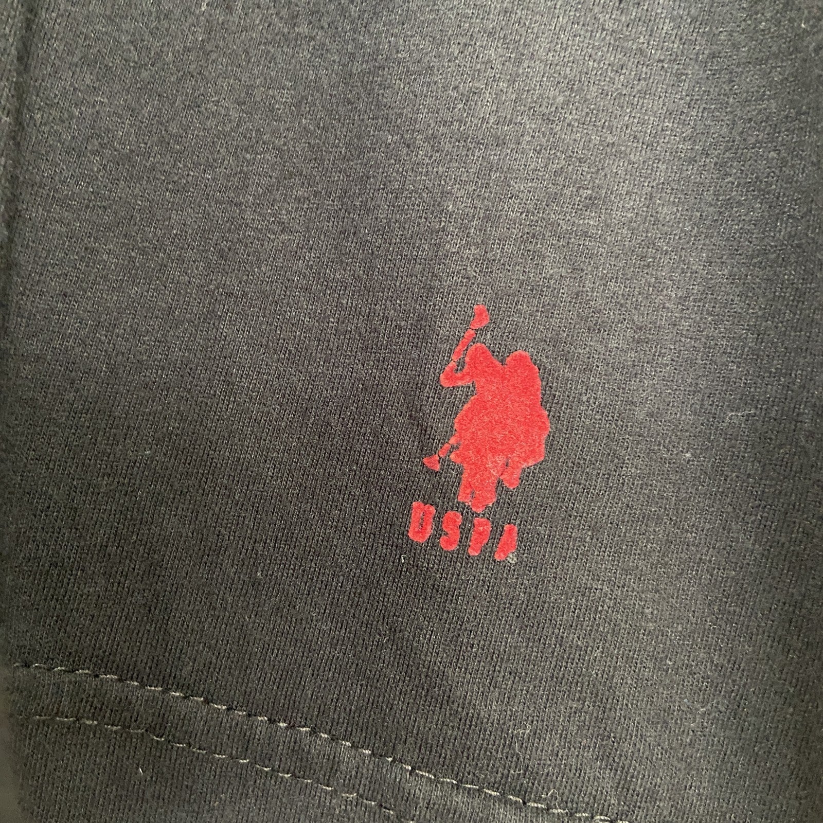 古着 used　U.S.POROASSN ユーエスポロアッスン　半袖クルーネックTシャツ　無地　ワンポイントロゴ　黒　Lサイズ