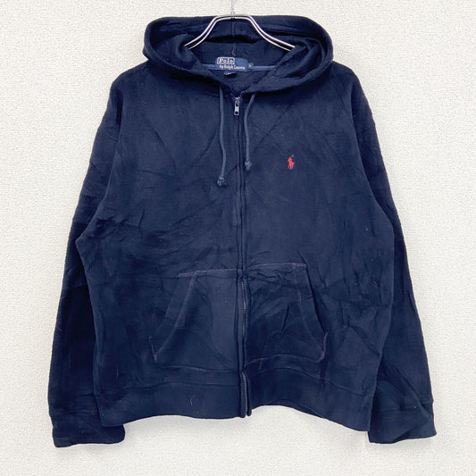 90s　Polo by Ralph Lauren　ポロバイラルフローレン　フルジップフリースパーカー　紺　ネイビー　Lサイズ
