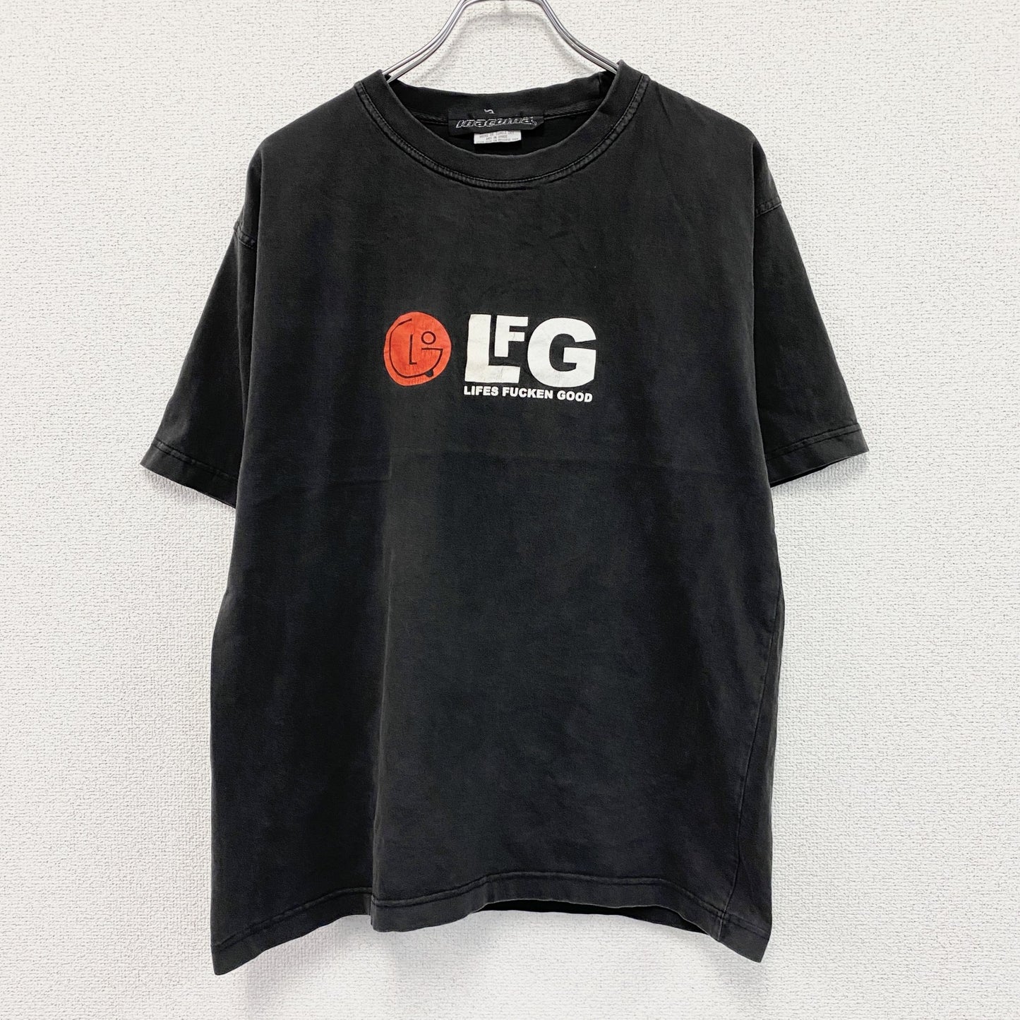 ～00s　inacoma　LFG　半袖プリントTシャツ　ヴィンテージ　黒　ブラック　