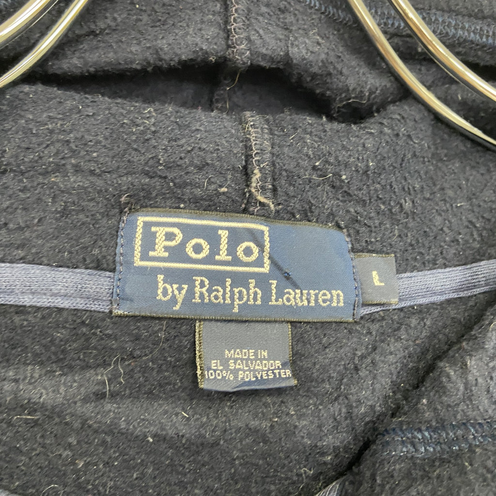 90s　Polo by Ralph Lauren　ポロバイラルフローレン　フルジップフリースパーカー　紺　ネイビー　Lサイズ
