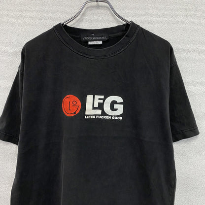 ～00s　inacoma　LFG　半袖プリントTシャツ　ヴィンテージ　黒　ブラック　