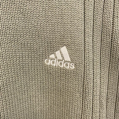 00s　adidas　アディダス　アクリルニットセーター　ヴィンテージ　カーキ　モスグリーン　Mサイズ