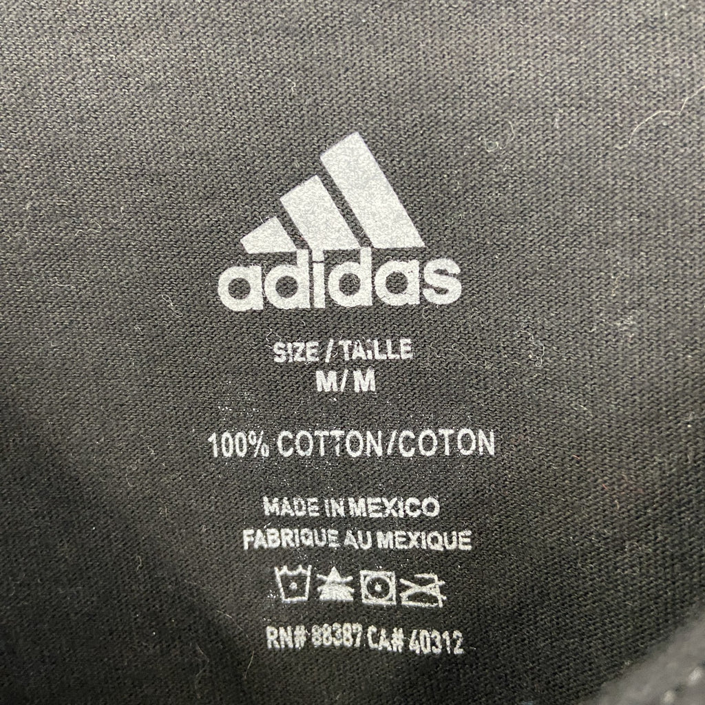 古着 used　adidas　アディダス　タンクトップビッグプリントシャツ　マシェル モンタノ　クルーネック　黒　Mサイズ