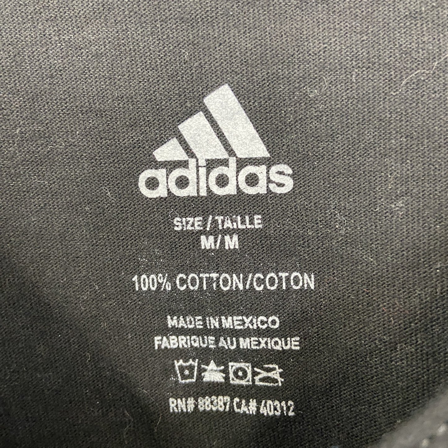 古着 used　adidas　アディダス　タンクトップビッグプリントシャツ　マシェル モンタノ　クルーネック　黒　Mサイズ