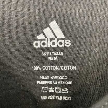 古着 used　adidas　アディダス　タンクトップビッグプリントシャツ　マシェル モンタノ　クルーネック　黒　Mサイズ