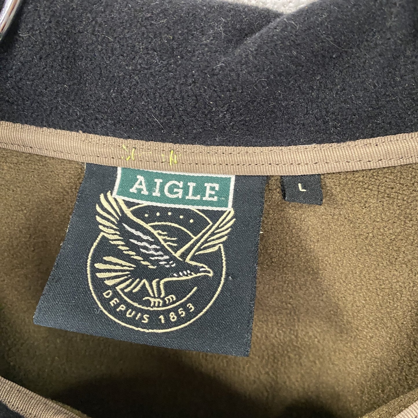 AIGLE　エーグル　フリースジャケット/ボアジャケット　黒　ブラック　Lサイズ