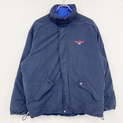 90s　POLO SPORT　ポロスポーツ　ラルフローレン　リバーシブルダウンジャケット　紺　ネイビー　Lサイズ