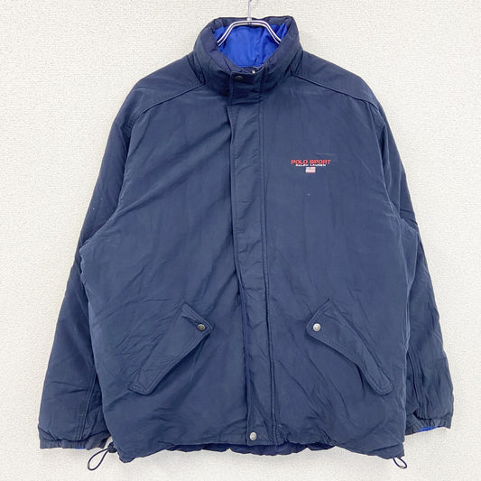 90s　POLO SPORT　ポロスポーツ　ラルフローレン　リバーシブルダウンジャケット　紺　ネイビー　Lサイズ