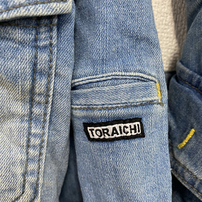 TORAICHI　ライダースジャケット　デニム蛇腹カーゴパンツ　デニムセットアップ/ワークウェア　インディゴ　Lサイズ