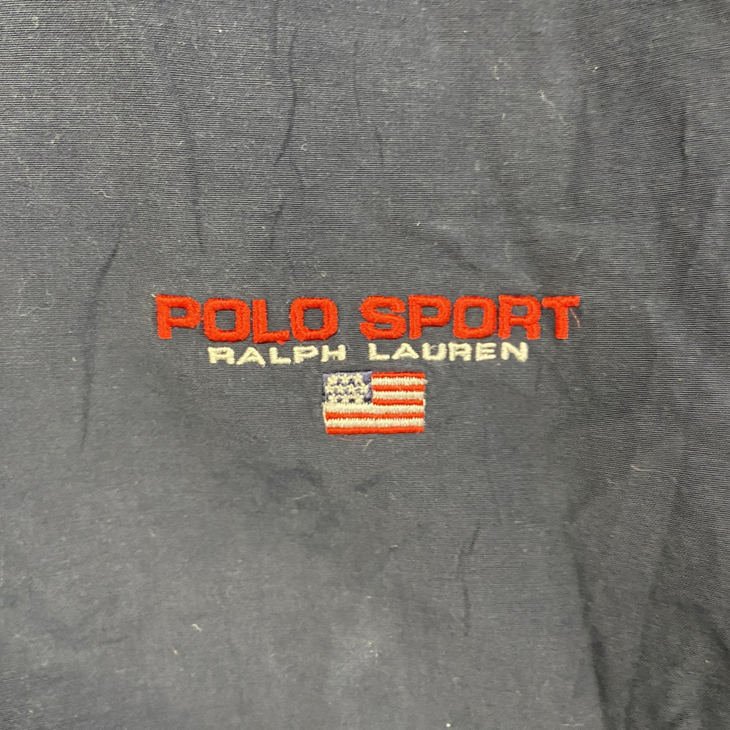 90s　POLO SPORT　ポロスポーツ　ラルフローレン　リバーシブルダウンジャケット　紺　ネイビー　Lサイズ