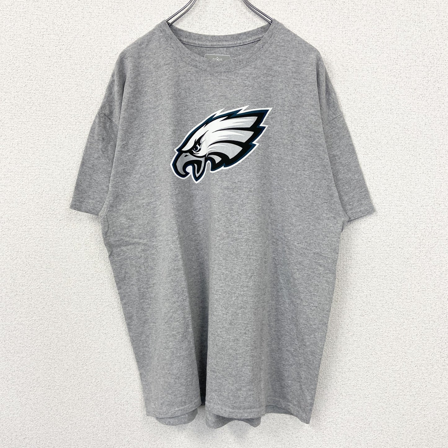 古着 used　NFL　半袖オフィシャルプリントTシャツ　フィラデルフィアイーグルス　アメフト　クルーネック　グレー　XLサイズ