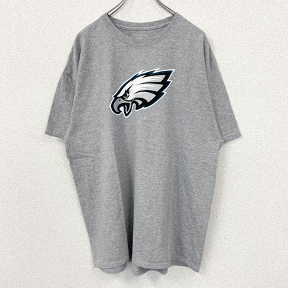 古着 used　NFL　半袖オフィシャルプリントTシャツ　フィラデルフィアイーグルス　アメフト　クルーネック　グレー　XLサイズ