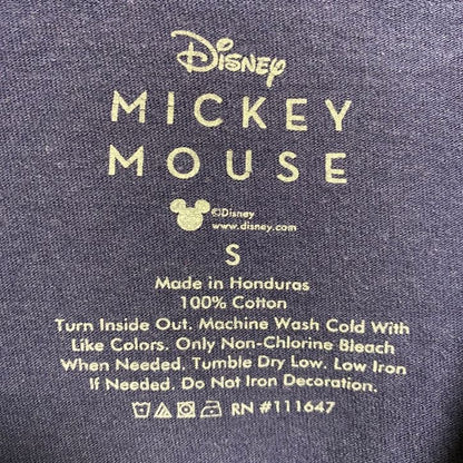 古着 used　Disney ディズニー　Mickey ミッキー　半袖プリントＴシャツ　ネイビー　キャラクター　クルーネック