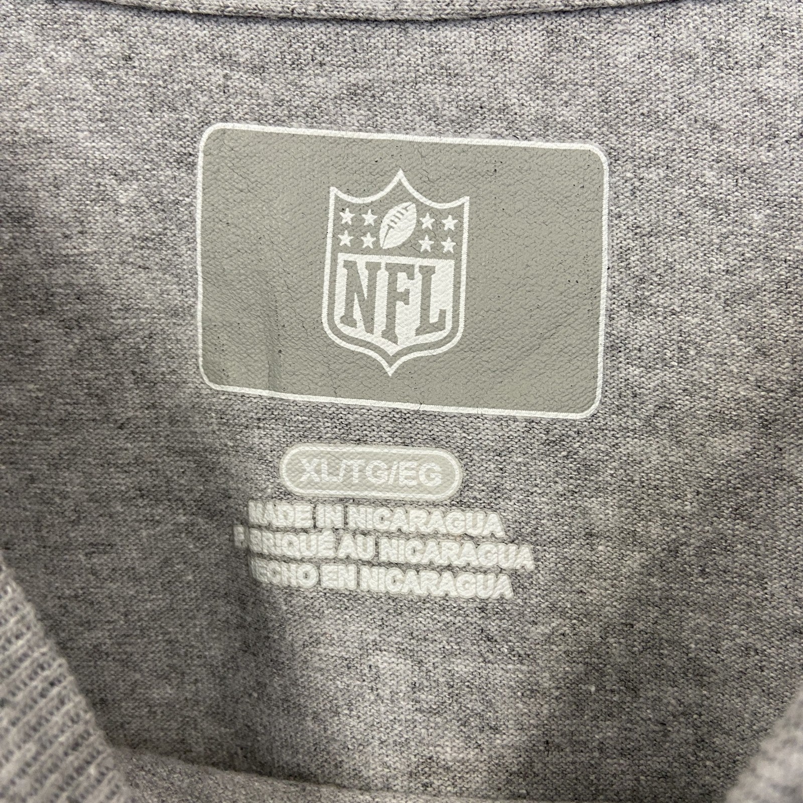 古着 used　NFL　半袖オフィシャルプリントTシャツ　フィラデルフィアイーグルス　アメフト　クルーネック　グレー　XLサイズ