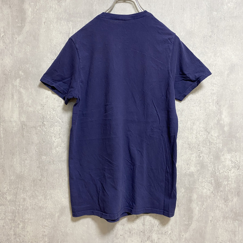 古着 used　Disney ディズニー　Mickey ミッキー　半袖プリントＴシャツ　ネイビー　キャラクター　クルーネック