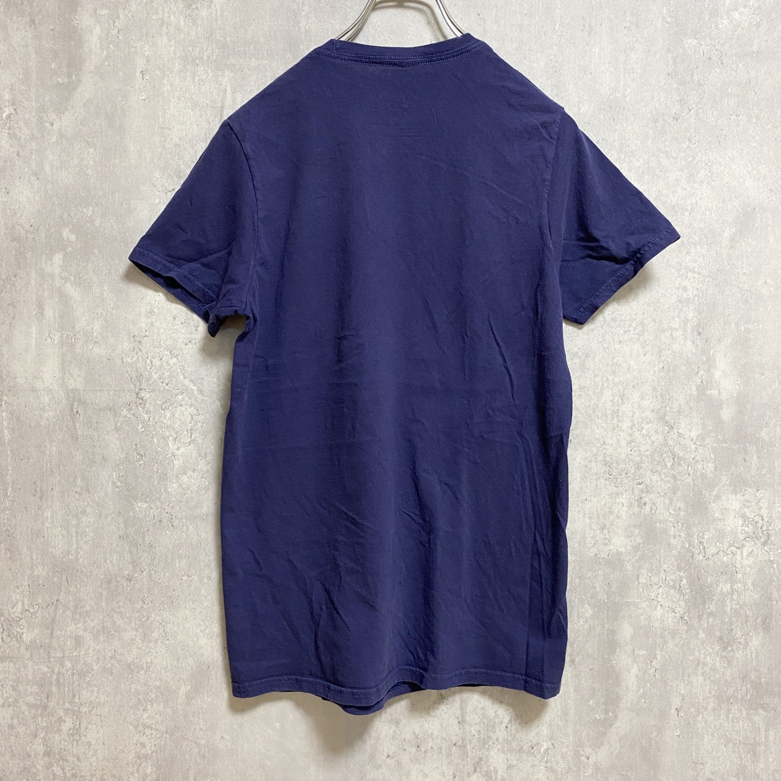 古着 used　Disney ディズニー　Mickey ミッキー　半袖プリントＴシャツ　ネイビー　キャラクター　クルーネック