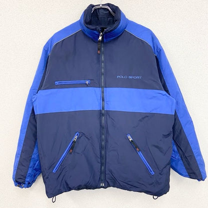 90s　POLO SPORT　ポロスポーツ　ラルフローレン　リバーシブルダウンジャケット　紺　ネイビー　Lサイズ