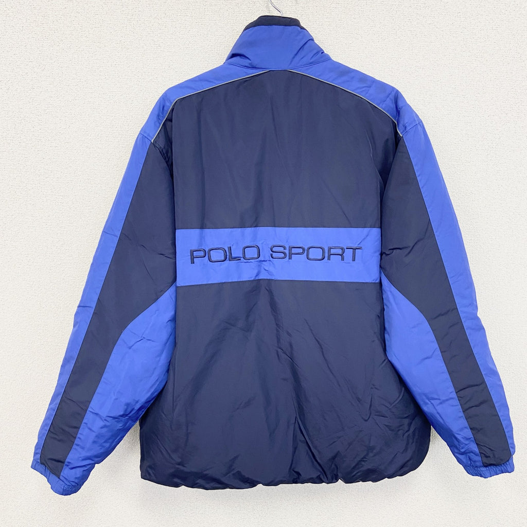 90s　POLO SPORT　ポロスポーツ　ラルフローレン　リバーシブルダウンジャケット　紺　ネイビー　Lサイズ